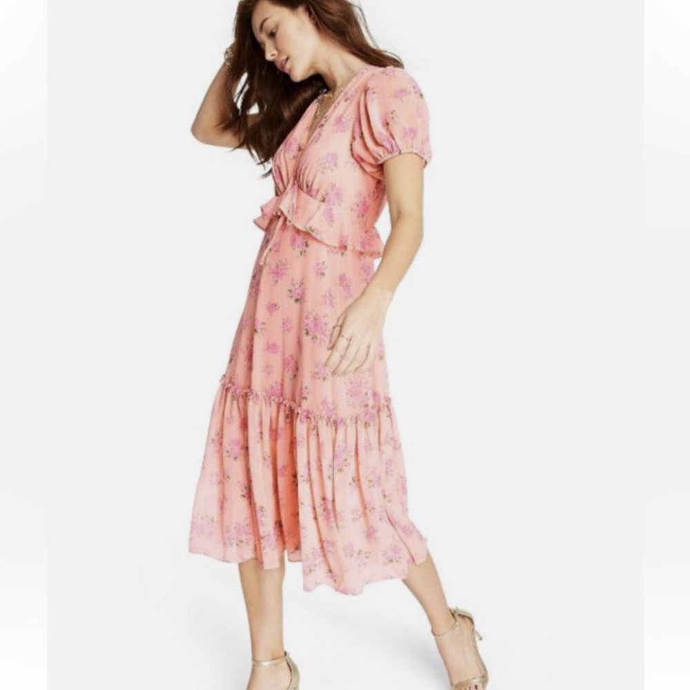 NWT Love Shack Fancy  Fleur Pink Floral Dress Women's Size 4 - Picture 8 of 16